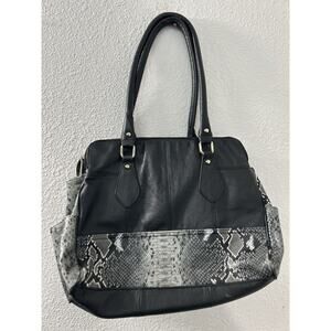 Roma Leather Concealment Purse CCW Concealed Hand Gun Carry No Keys Black‎ Snake
